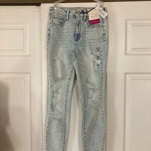 Blue Skinny Distressed Jeans